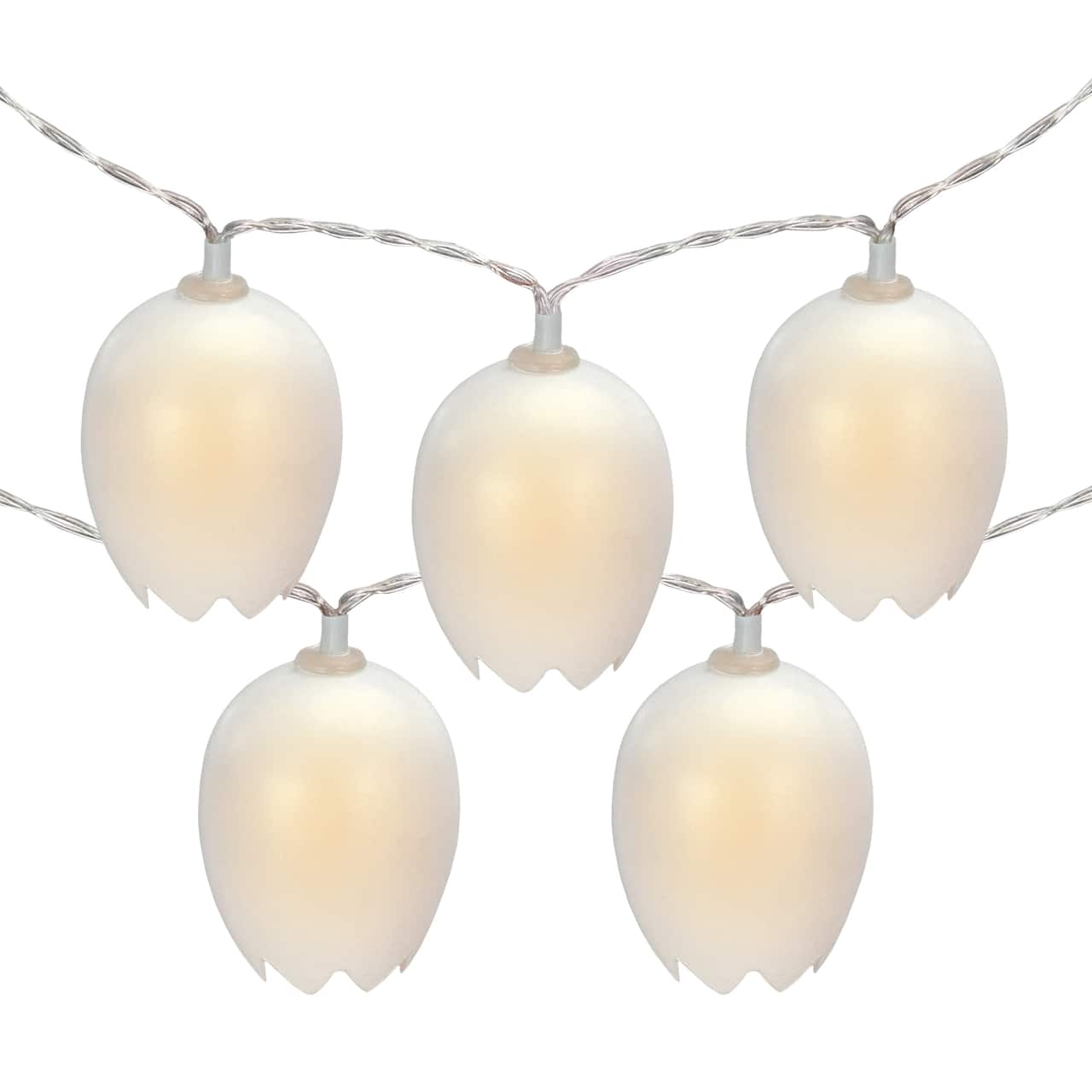 10ct. Cracked Easter Egg LED String Lights with Clear Wire